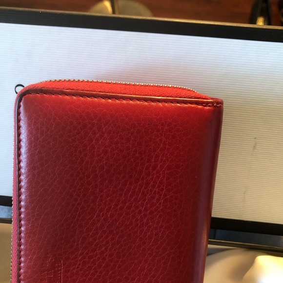 Gucci Red Leather Bamboo Zipper Long Zippy Wallet with dustbag and box - Picture 8 of 15